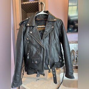 dream apparel genuine, leather, Moto jacket-lace up sides-size SM-worn once